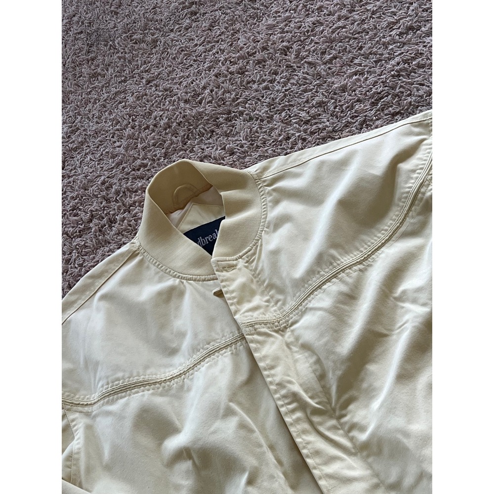Windbreaker‎ Mens Vtg Bomber Jacket Cream Beige Yellow Full Zip XL 31K RN84890